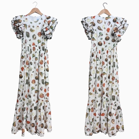 Antonio Melani Ruffle Seashell Coastal Maxi Dress - Picture 4 of 9